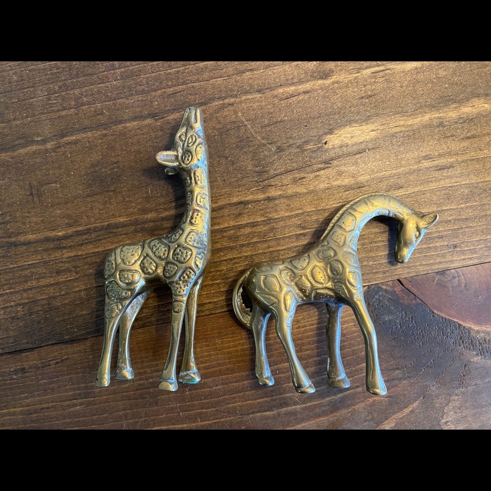 Vintage Brass Giraffes (small)